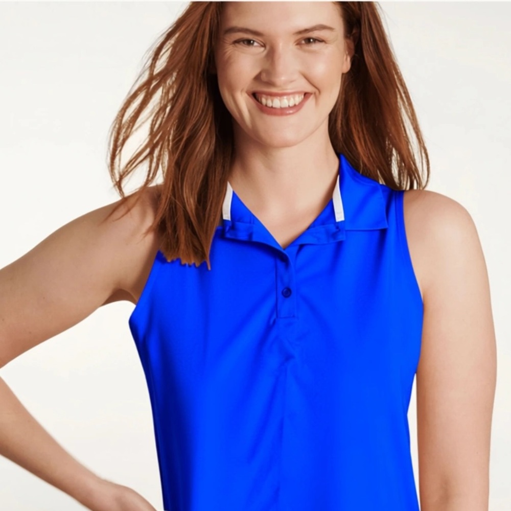 Under Armour Golf Polo Shirt Blue Heat Gear UPF 30 Sleeveless NWT various sizes